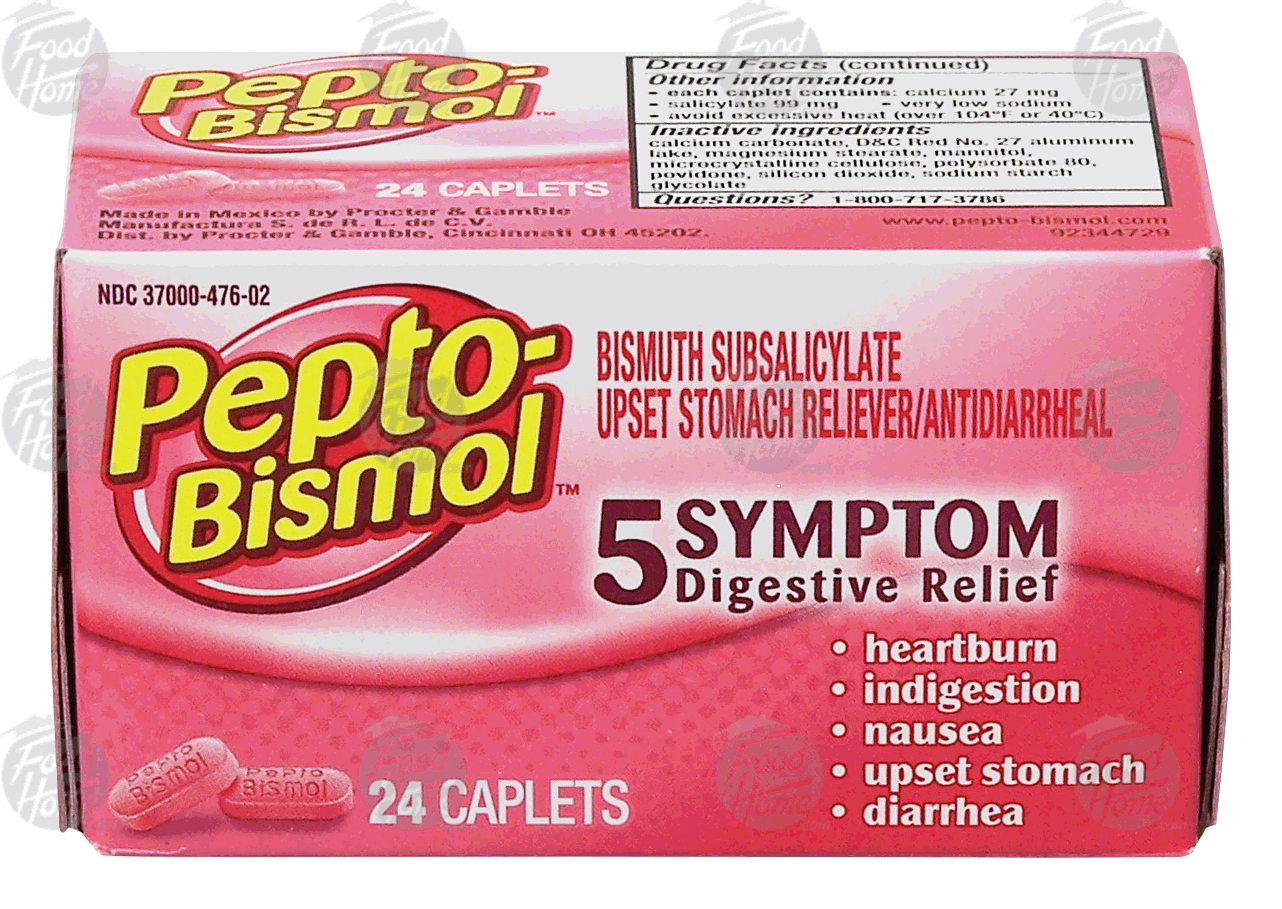 Pepto-bismol  protective coating action relief of stomach indigestion easy to swallow caplets Full-Size Picture